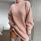 Women's Cozy Turtleneck Knit Sweater Dress