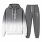 Men's 3D Digital Print Long Sleeve Hooded Sweatshirt and Pants Set Loose Fit Tracksuit for Spring and Autumn