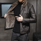 🧥 Plush-Lined Warmth, Refined Leather-Look Style | Men's Zip Jacket