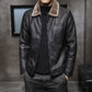 🧥 Plush-Lined Warmth, Refined Leather-Look Style | Men's Zip Jacket