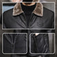 🧥 Plush-Lined Warmth, Refined Leather-Look Style | Men's Zip Jacket