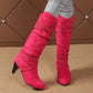 Women's Faux Suede Slouchy Knee High Boots
