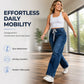 Women's Casual Drawstring Wide-Leg Jeans