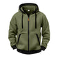 🔥 Everyday Warmth | Men’s Plush-Lined Full-Zip Hoodie with Drawstring Hood