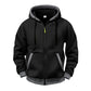 🔥 Everyday Warmth | Men’s Plush-Lined Full-Zip Hoodie with Drawstring Hood
