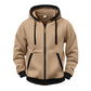 🔥 Everyday Warmth | Men’s Plush-Lined Full-Zip Hoodie with Drawstring Hood