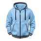 🔥 Everyday Warmth | Men’s Plush-Lined Full-Zip Hoodie with Drawstring Hood