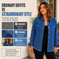 Women's Frayed Hem Washed Denim Jacket