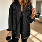 Women's Frayed Hem Washed Denim Jacket