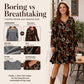 Women's Elegant Maple Leaf Print Dress