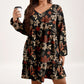Women's Elegant Maple Leaf Print Dress