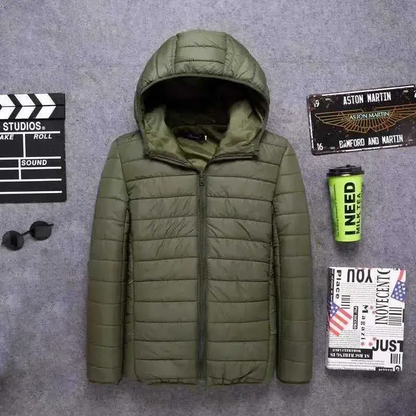 Men's Warm Quilted Hooded Puffer Jacket