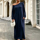 Women's Off-Shoulder Long Sleeve Maxi Dress