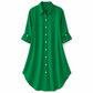 Women's Solid Color Satin Button Up Formal Shirt with Fashion Sleeves