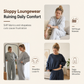 Women's Casual Soft Knit Two-Piece Lounge Set with Hooded Zip-Up Sweatshirt and Wide-Leg Pants