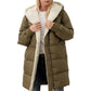 Women's Mid-Length Padded Coat with Hood