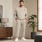 Men's Jacquard Letter Sweatshirt & Drawstring Pants Set
