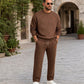 Men's Jacquard Letter Sweatshirt & Drawstring Pants Set