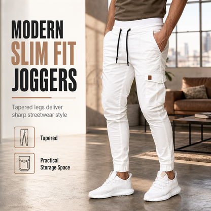 Men's Casual Solid Color Cargo Jogger Pants