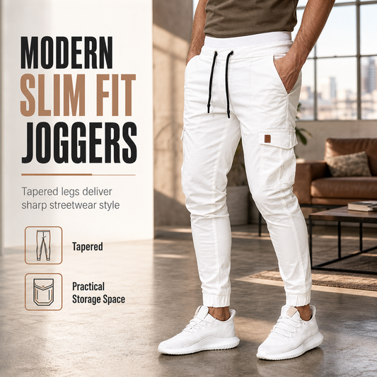 Men's Casual Solid Color Cargo Jogger Pants