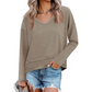Women's V-Neck Loose Long Sleeve Top