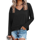 Women's V-Neck Loose Long Sleeve Top