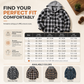 Men's Plaid Zip Up Hoodie Loose Fit American Style Brushed Hooded Sweatshirt