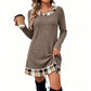 Women's Casual Plaid Patchwork Knit Dress