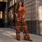 Women's Retro Camouflage Wide-Leg Jeans