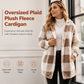 Women's Loose Plaid Color Block Hooded Cardigan