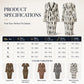 Women’s Lace Leopard V-Neck Lantern Sleeve Mid-Length Dress