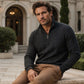 Men's Casual Jacquard Half-Zip Sweatshirt