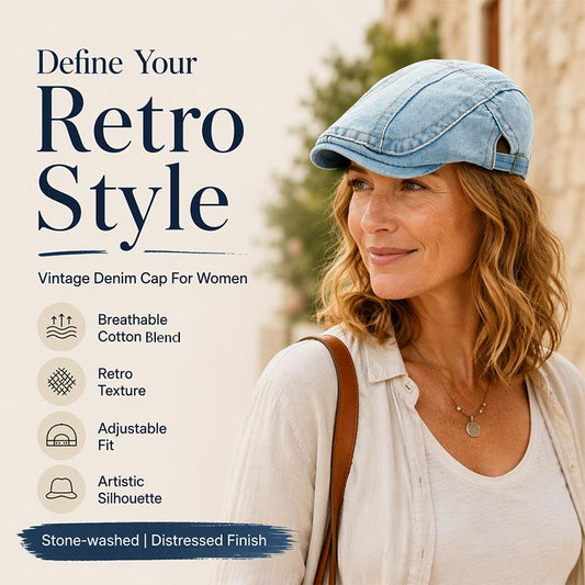Unisex Vintage Distressed Beret Flat Cap