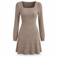 Women's Square Neck Babydoll Dress with Pockets