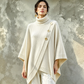 Women's Asymmetric Turtleneck Poncho Knit Sweater