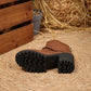 Women's Chunky Heel Buckle Mid-Calf Boots