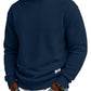 Mens Long Sleeve Jacquard Crew Neck Sweatshirt Loose Fit Thickened Autumn Winter Top Plus Size