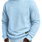Mens Long Sleeve Jacquard Crew Neck Sweatshirt Loose Fit Thickened Autumn Winter Top Plus Size
