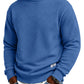 Mens Long Sleeve Jacquard Crew Neck Sweatshirt Loose Fit Thickened Autumn Winter Top Plus Size