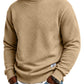 Mens Long Sleeve Jacquard Crew Neck Sweatshirt Loose Fit Thickened Autumn Winter Top Plus Size