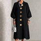 Women's Lantern Sleeve Ribbed Knit Maxi Dress
