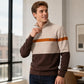 Men's Casual Color-Block Half-Zip Knit Sweater