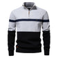 Men's Casual Color-Block Half-Zip Knit Sweater