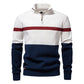 Men's Casual Color-Block Half-Zip Knit Sweater