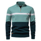 Men's Casual Color-Block Half-Zip Knit Sweater