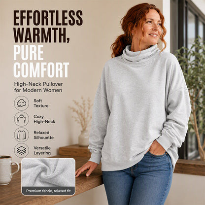 Women's Casual Mock Neck Sweatshirt