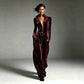 Women's Chic Stand Collar Velvet Jumpsuit