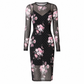 Women's 2 Piece Dress Set with Long Sleeve Mesh Chain Print Bodycon Midi Dress and Inner Slip Dress