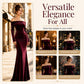 Women's Off-The-Shoulder Ruched Velvet Maxi Dress