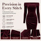 Women's Off-The-Shoulder Ruched Velvet Maxi Dress